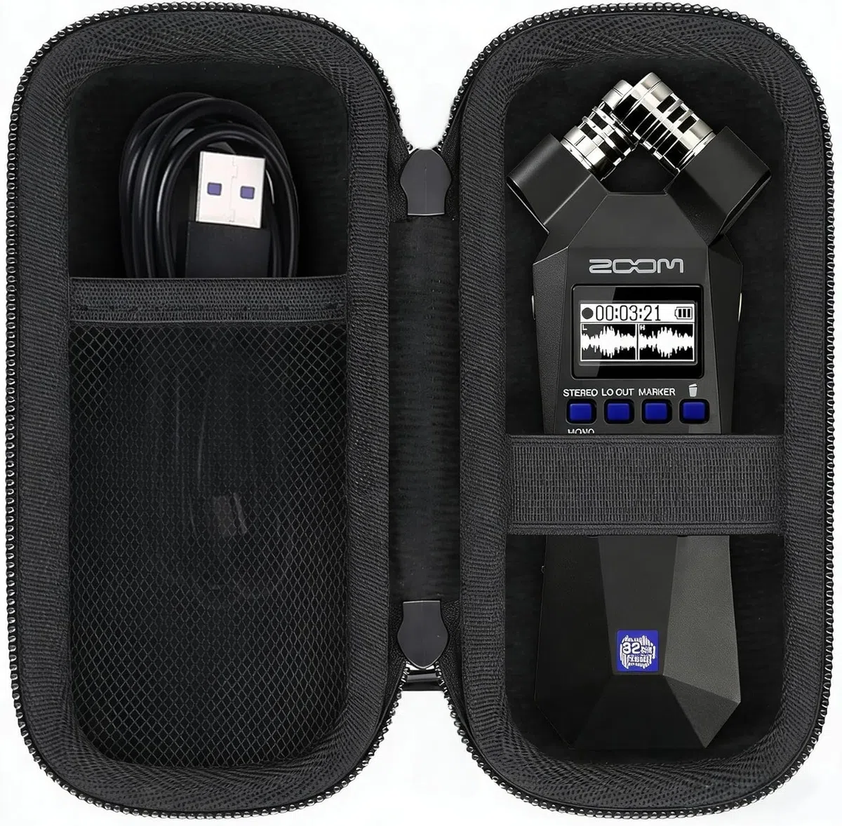 co2CREA Hart Reise Schutz Hülle Etui Tasche für Zoom H1essential 32-Bit Handy Recorder, Nur Hülle