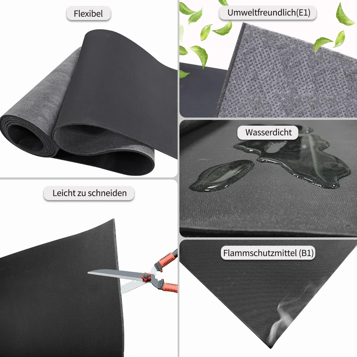 BXI Mass Loaded Vinyl Schallschutzmatte Dämmung - 6 kg/m², 30 x 250 cm MLV Schallschutzfolie, Schalldämmung Trittschalldämmung Isoliermatte, Schalldichte Barriere, Anti-Vibrationsdämpfung, 3 mm Dicke