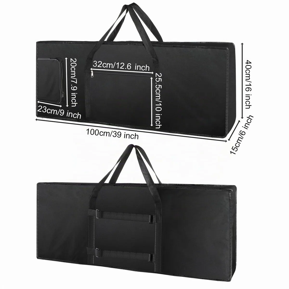 Lawei 61 Key Keyboard Tasche Keyboardtasche Tragbar Keyboard Piano Soft Bag Portable Wasserdicht Keyboard Tasche Gepolstert Gig Bag - 100 x 40 x 15cm, Schwarz
