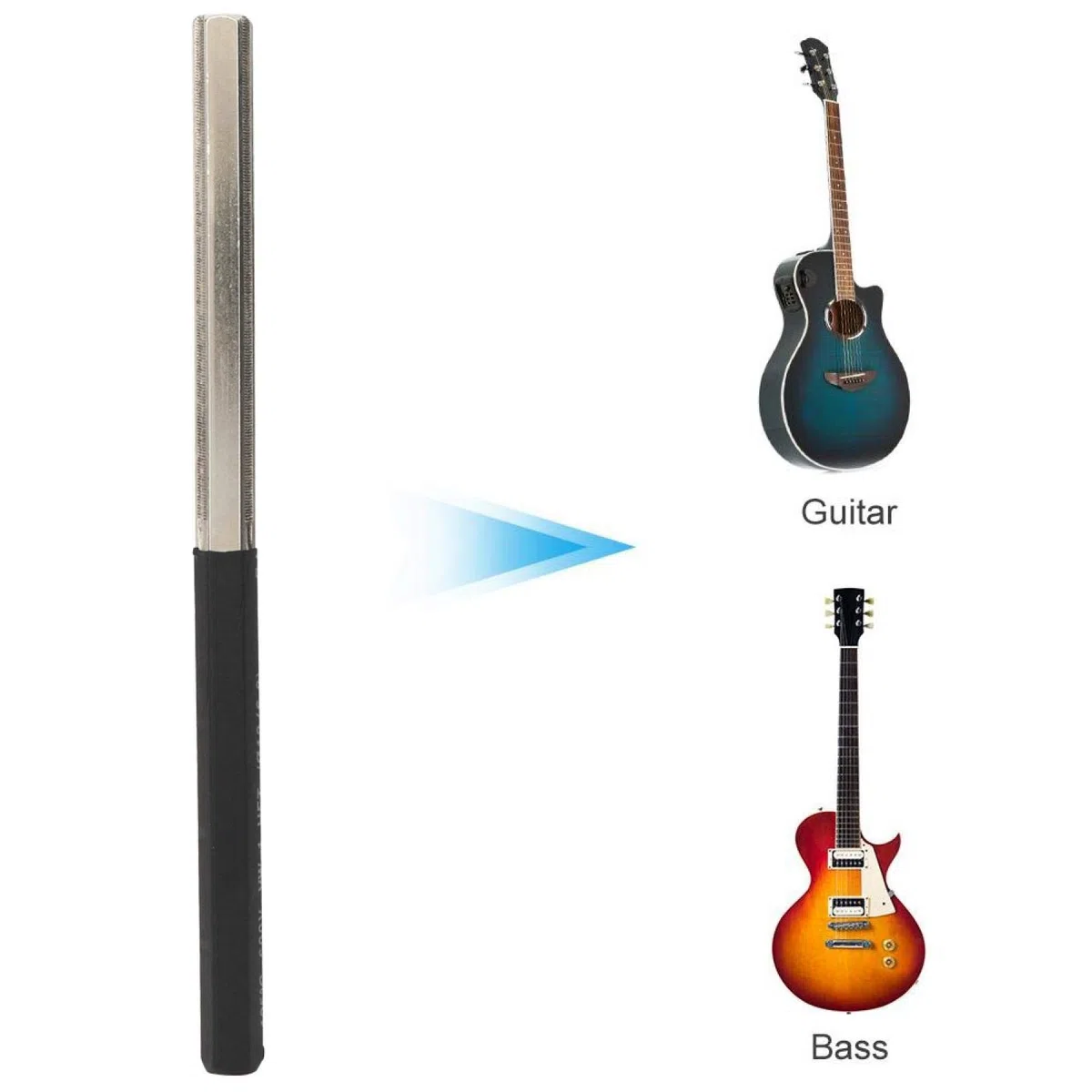 Jenngaoo Fret Crowning File - Edelstahl Guitar Fret Crowning File End Dressing File - Hex Dressing Kanten Reparatur von Musikinstrumenten Zubehör