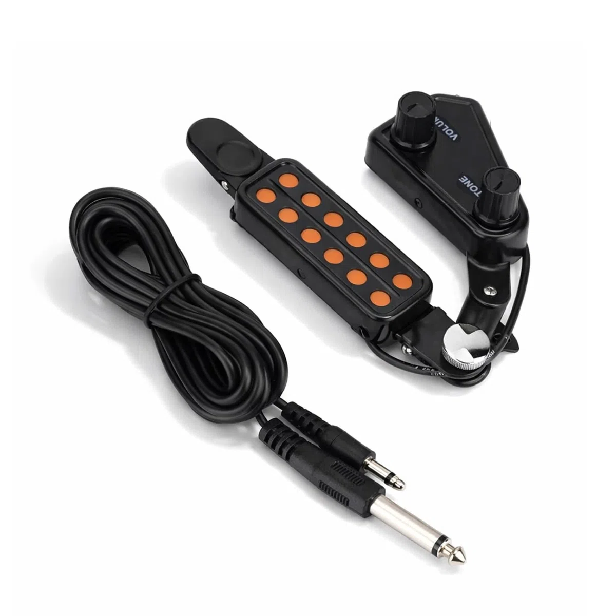 12 Loch Akustische Gitarren Tonabnehmer, Magnetic Pickup Transducer mit Volume Tone Tuner Kit für Akustikgitarre
