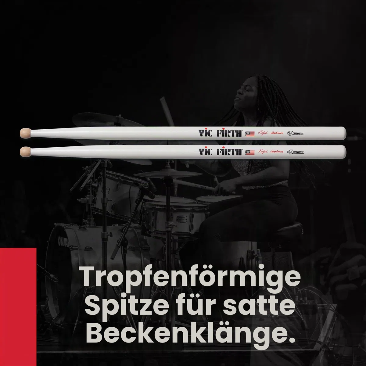 VIC FIRTH RH Drum-Stick "5A American Classic-Serie, Hickory,Wood-Tip"