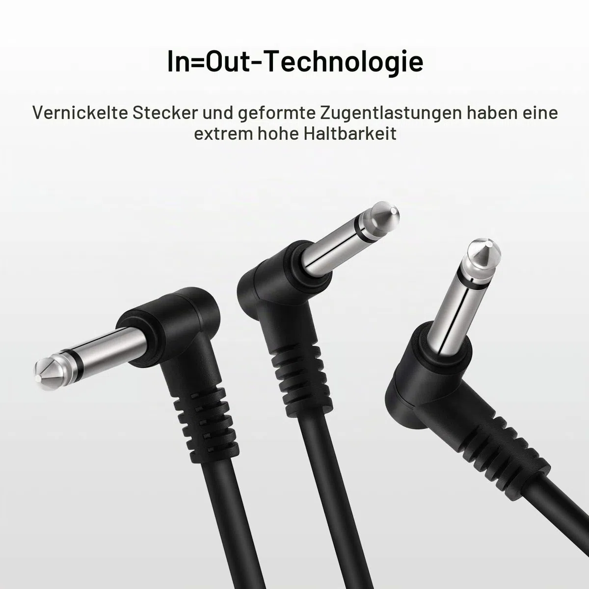 Donner Patchkabel Gitarre Pedal 15CM rechtwinklig, 6,35mm Instrumentenkabel Klinken Klassisches Patchkabel für Effektpedale, 6 Stück