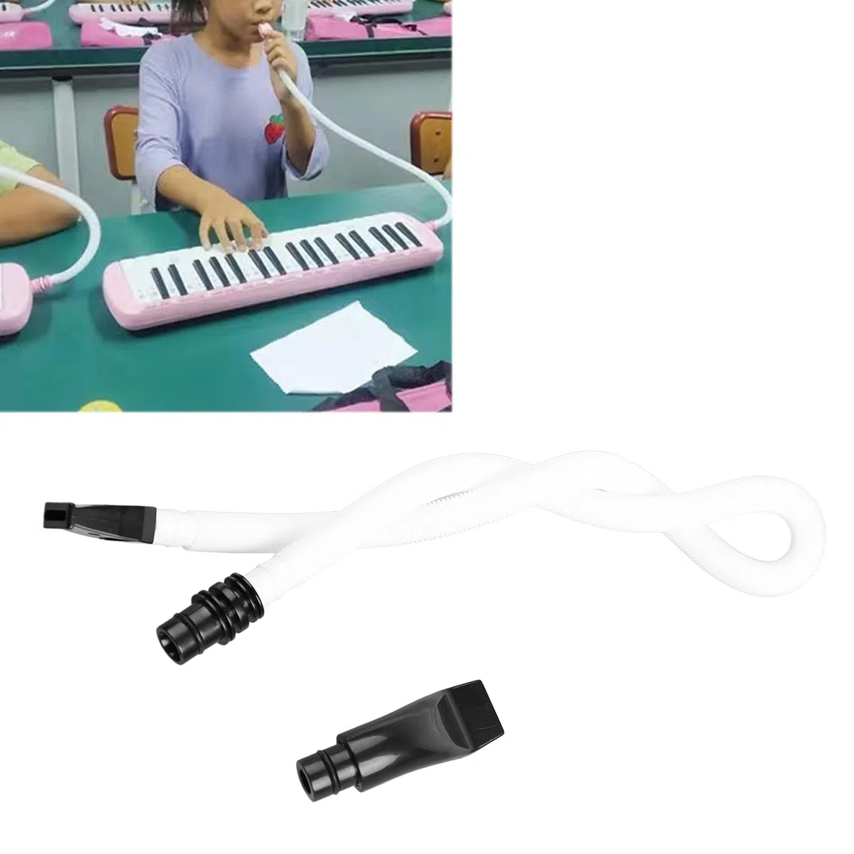 32 Tasten 37 Tasten Melodica-Röhre mit Mundharmonika-Schlauch Melodica-Mundstückrohr Mundstück Mundorgel-Blasrohrschlauch Melodica-Mundstückdüse mit Standardschnittstelle