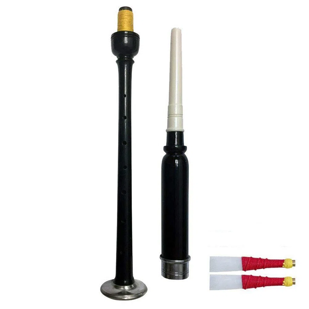 TC Rosewood Practice Chanter schwarz Farbe Silber Halterungen mit 2 Blättern