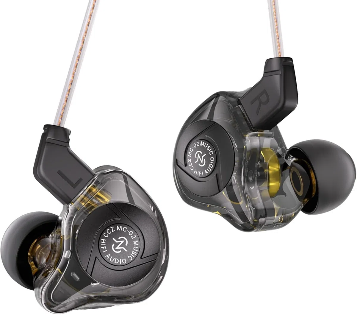 CCZ MC02 In Ear Monitor, In Ear Gaming Kopfhörer 10-mm-Dual-Magnet DD PET-Membran, IEM Kraftvoller Bass, DJ Kopfhörer mit Kabel 5N OFC, Gaming Earbuds Noise Cancelling für PS5, HiFi-Enthusiast