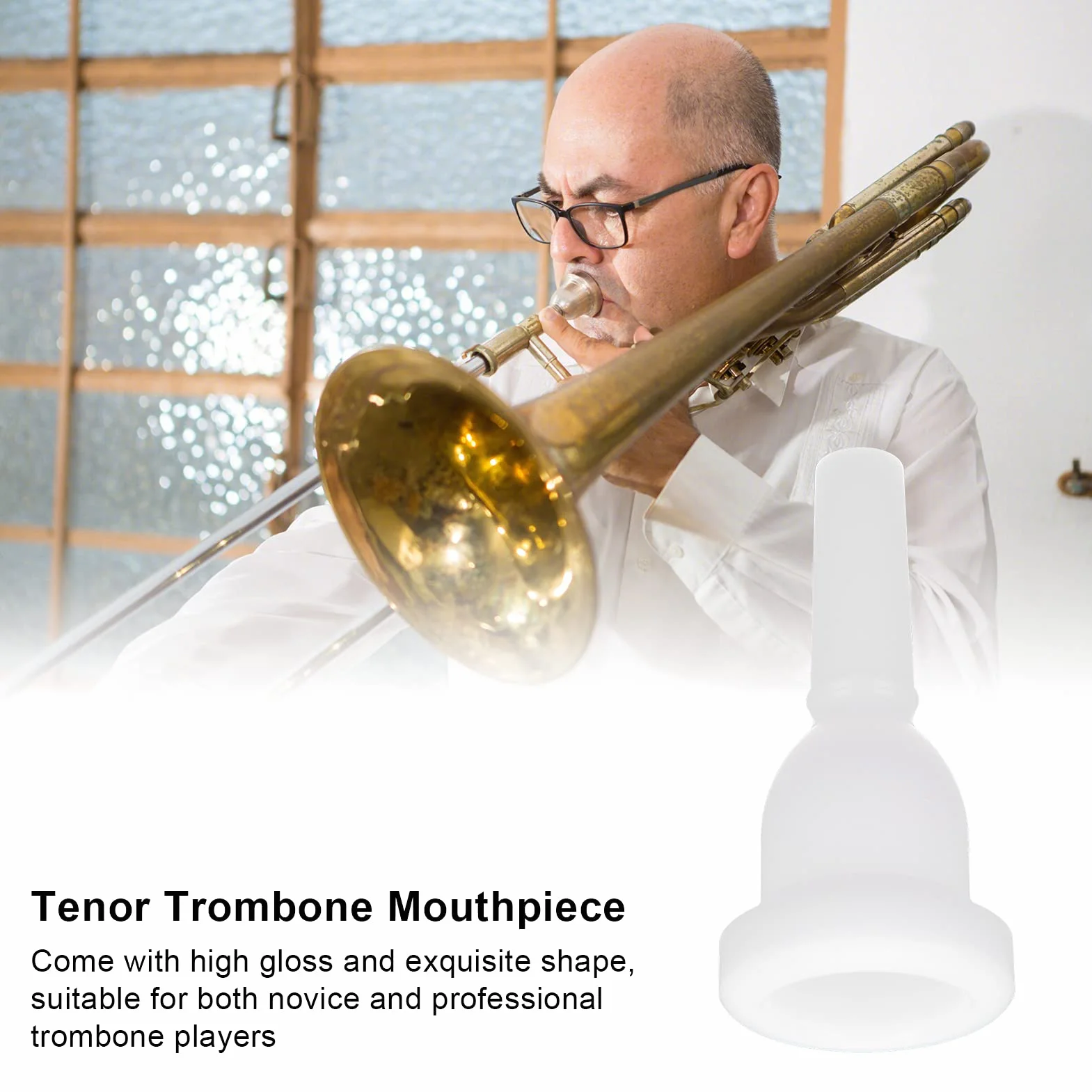 Mundstück für Tenorposaune, Langlebiges Hornmundstück aus ABS-Kunststoff, Ersatzzubehör für Blasinstrumente