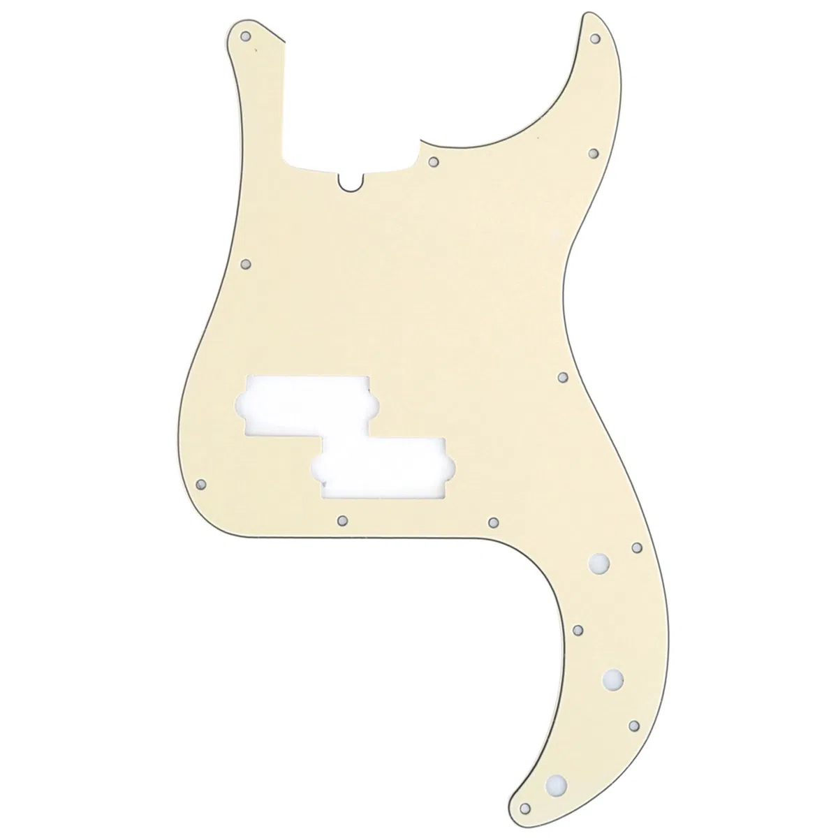 Musiclily Pro 13 Löcher P Bass Pickguard Schlagbrett für 4-Saiter American Precision Bass, 3 lagig Crème