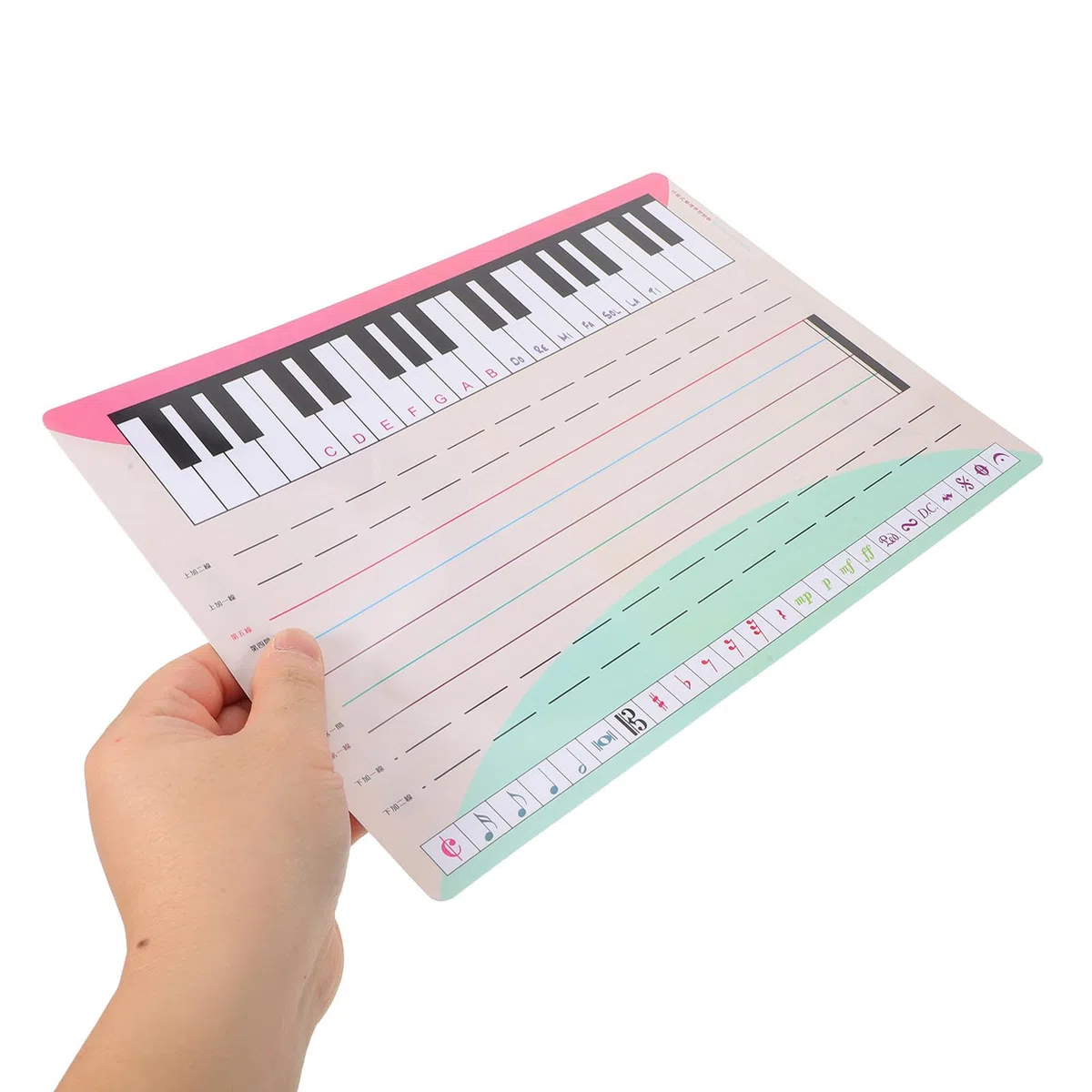 Gatuida Whiteboard-Tafel für Klavier, Tastatur, Notenlinien-Whiteboard für Schüler, Musiker, Musikunterricht, 1 Stift inklusive