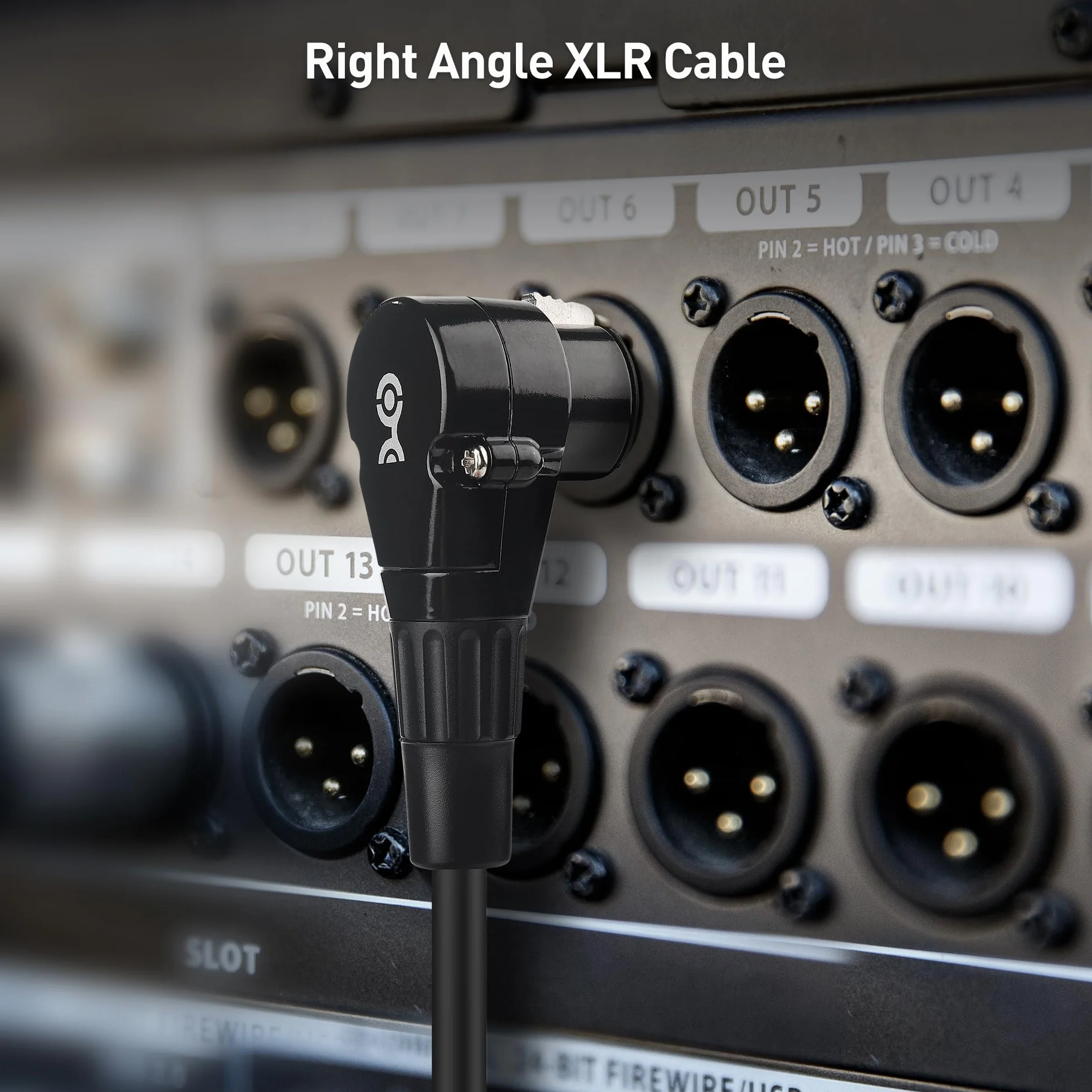Cable Matters 2-Pack rechtwinkliges XLR Kabel, kurzes XLR Mikrofonkabel 0,3m Sauerstofffreies Kupfer (OFC) rechtwinkliges Kabel, Mikrofonkabel, Schwarz