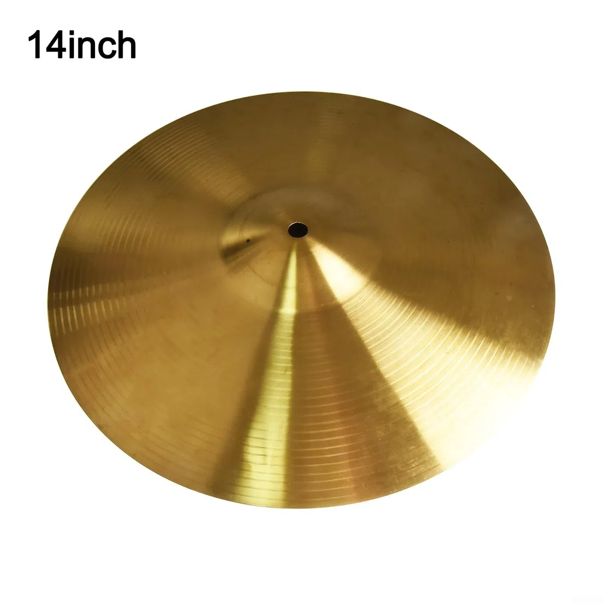Goldene Messing-Becken für Schlagzeug-Set, Percussion, inkl. Splash Crash und Hi-Hat, in den Größen 6, 8, 10, 12, 14, 16 Zoll, für alle Schwierigkeitsstufen (35,6 cm)