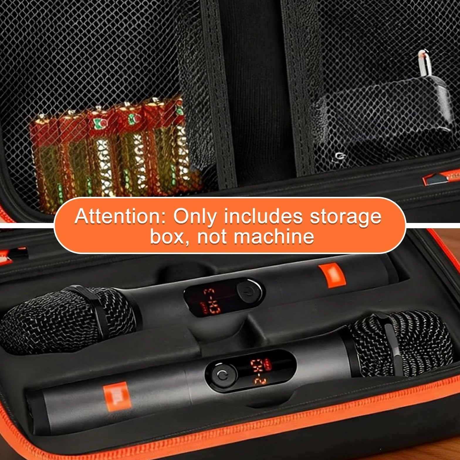Handheld Dual Mic Reisetasche: Handheld Dual Mic Reisespeichertasche Kompatibel mit JBL Wireless Two Mikrofon System, Bluetooth Mikrofon Tasche für Empfänger, Adapter, Batterie (Nur Box)
