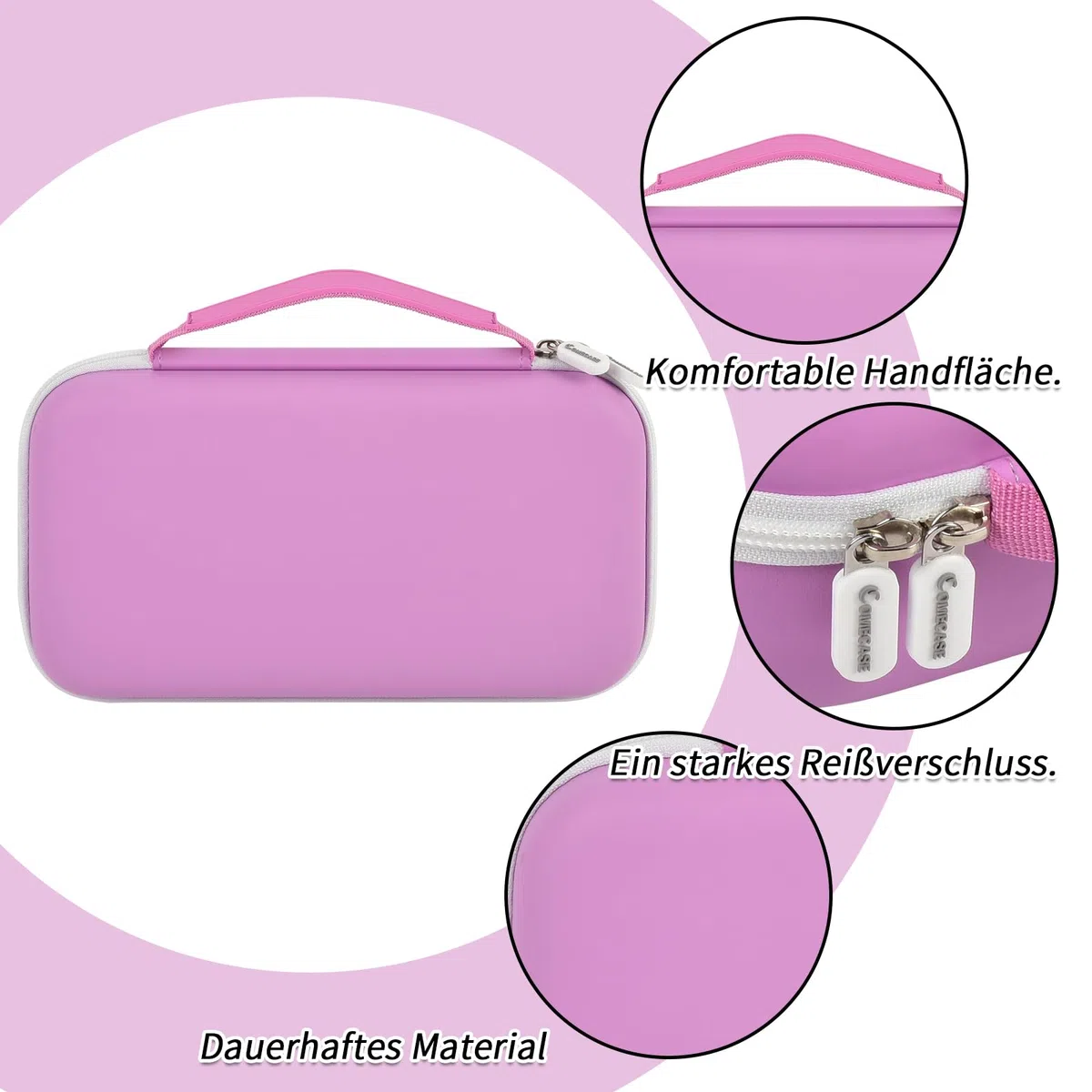 Drahtloses Mikrofon Gehäuse für JBL PartyBox & Zwei Mikrofone System, stoßfeste Karaoke Mikrofone Reisespeicherbox mit Mikrofon Schaumstoffdeckel, hält 2 Mikrofone, Ladegerät (Nur Box)- Violett