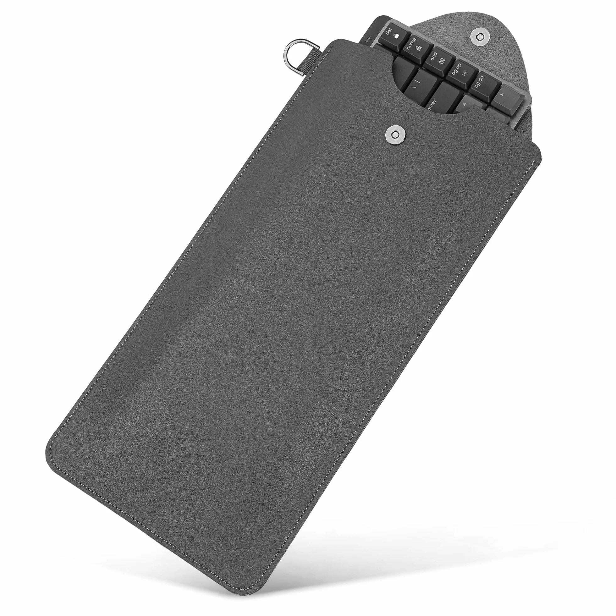 Geekria Ultra Slim Keyboards Tragetasche, kompatibel mit MelGeek O2, Flow Lite 84, Logitech MX Mechanical Mini, LOFREE Flow84, IQUNIX MQ80, Vegane Leder-Reiseschutztasche (Dunkelgrau)