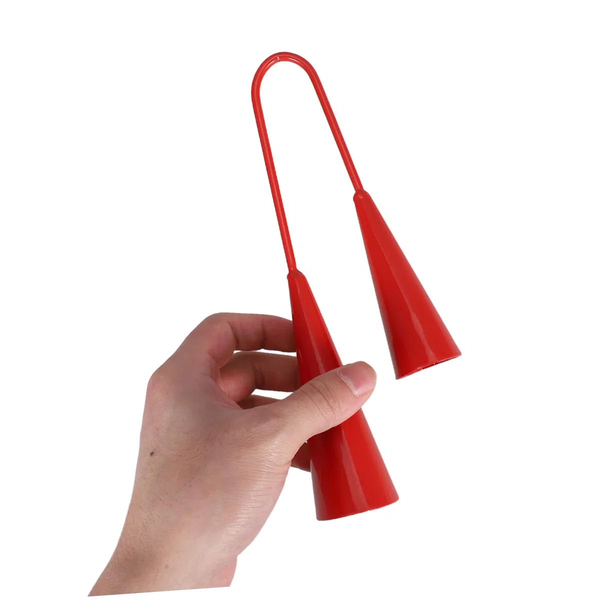 Agogo Glocke Doppelglocke Metallspielzeug mit Holzstab Orff Schlaginstrument für Kinder Zweistimmiges Musikspielzeug des Musikalischen Interesses
