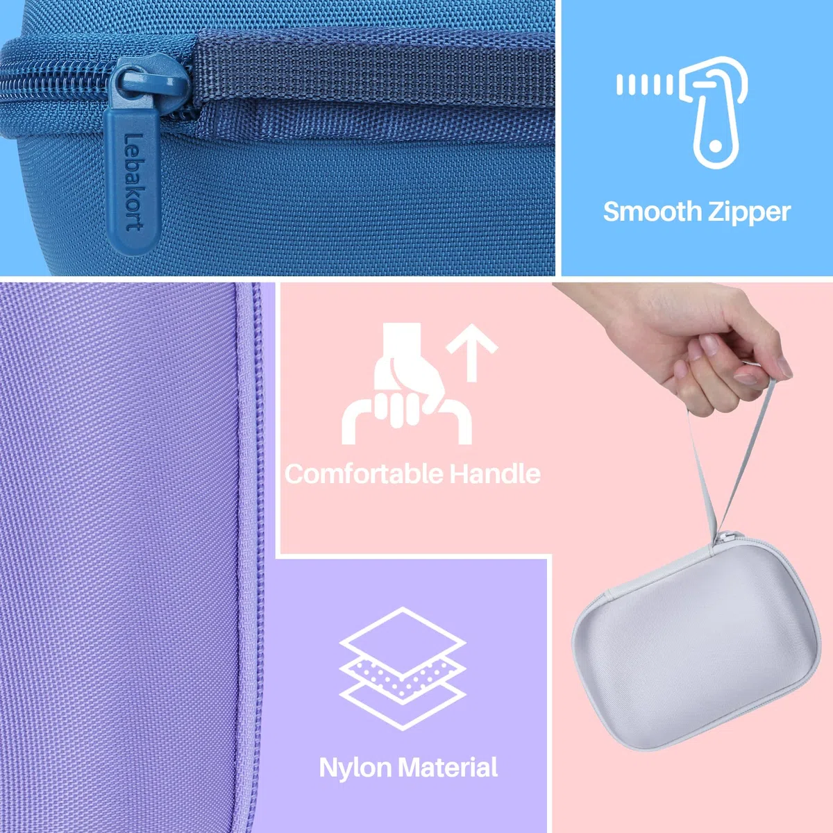 Lebakort Hart Tasche Hülle Etui für Ultimate Ears Wonderboom 4 / Wonderboom 3 / Wonderboom 2 Wasserdichter Lautsprecher (Blau)