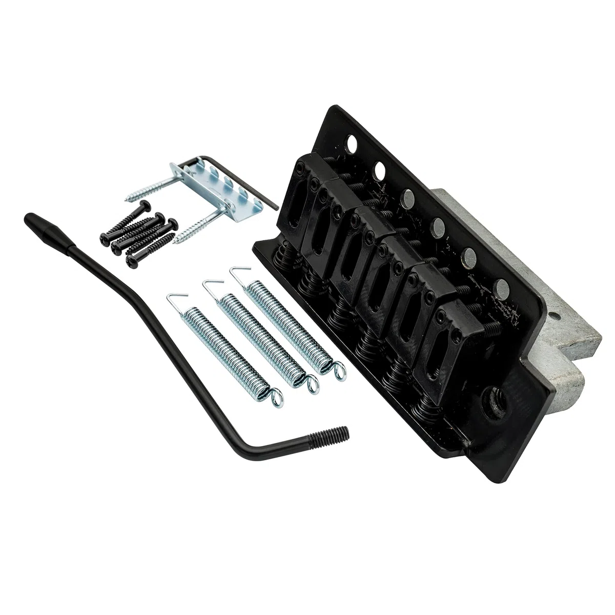 Musiclily 52,5mm Tremolo Bridge ST Tremolo Steg Brücke System für Fender Strat Style E-Gitarre, Schwarz