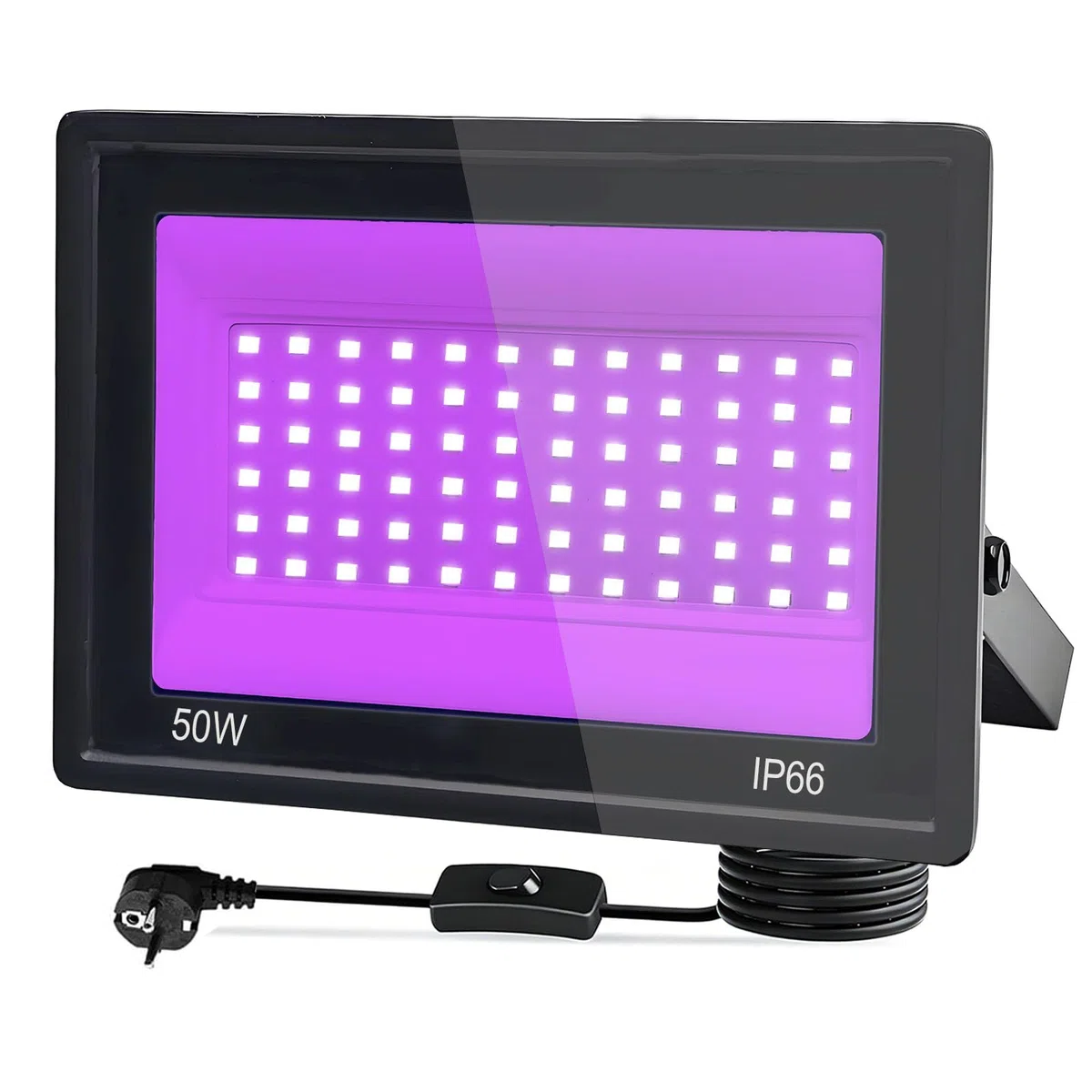 50W LED Schwarzlicht, Schwarzlicht Strahler, IP66 UV Schwarzlicht Fluter, 395-400NM LED UV Strahler, UV Licht mit Schalter für Disco, Glow Party, Halloween Deko, Weihnachten, Bühnenbeleuchtung