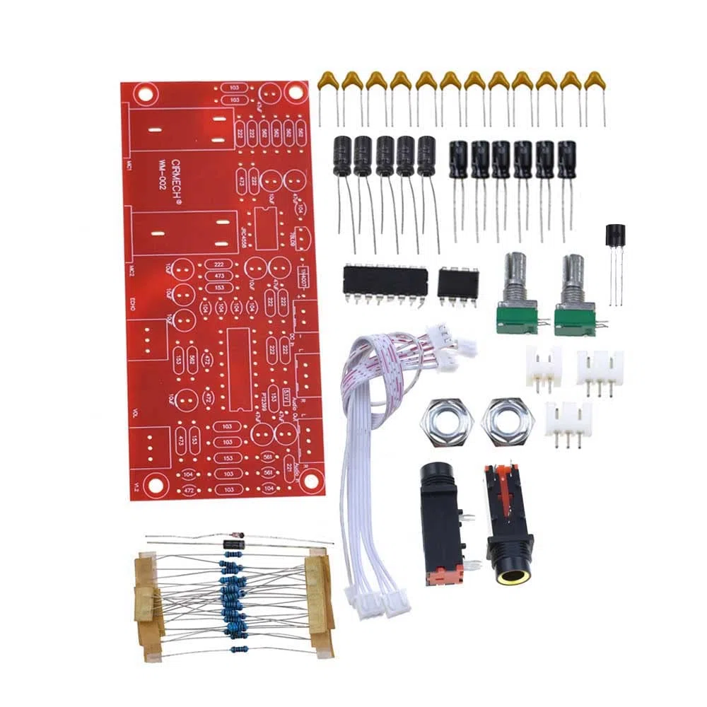 2Pcs PT2399 Digital Microphone Amplifier Board Karaoke Plate Reverb Preamplifier Reverberator Suite Components NE5532 DC 12V-24V