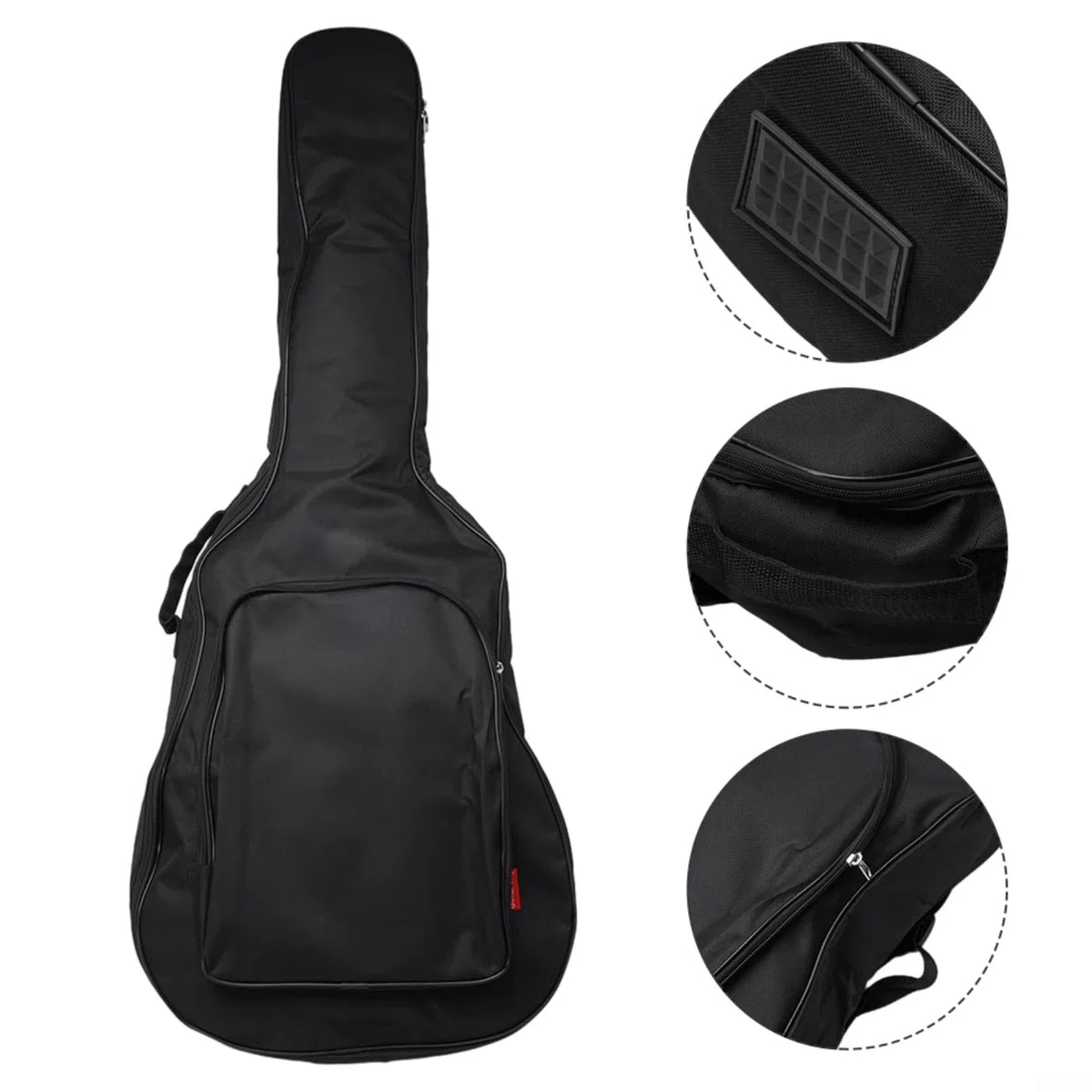 Wasserdichte gepolsterte Gitarrentasche für 104 cm (41 Zoll) klassische Akustikgitarren, verschleißfestes Oxford-Gewebe außen und weiches, glattes Futter (schwarz)