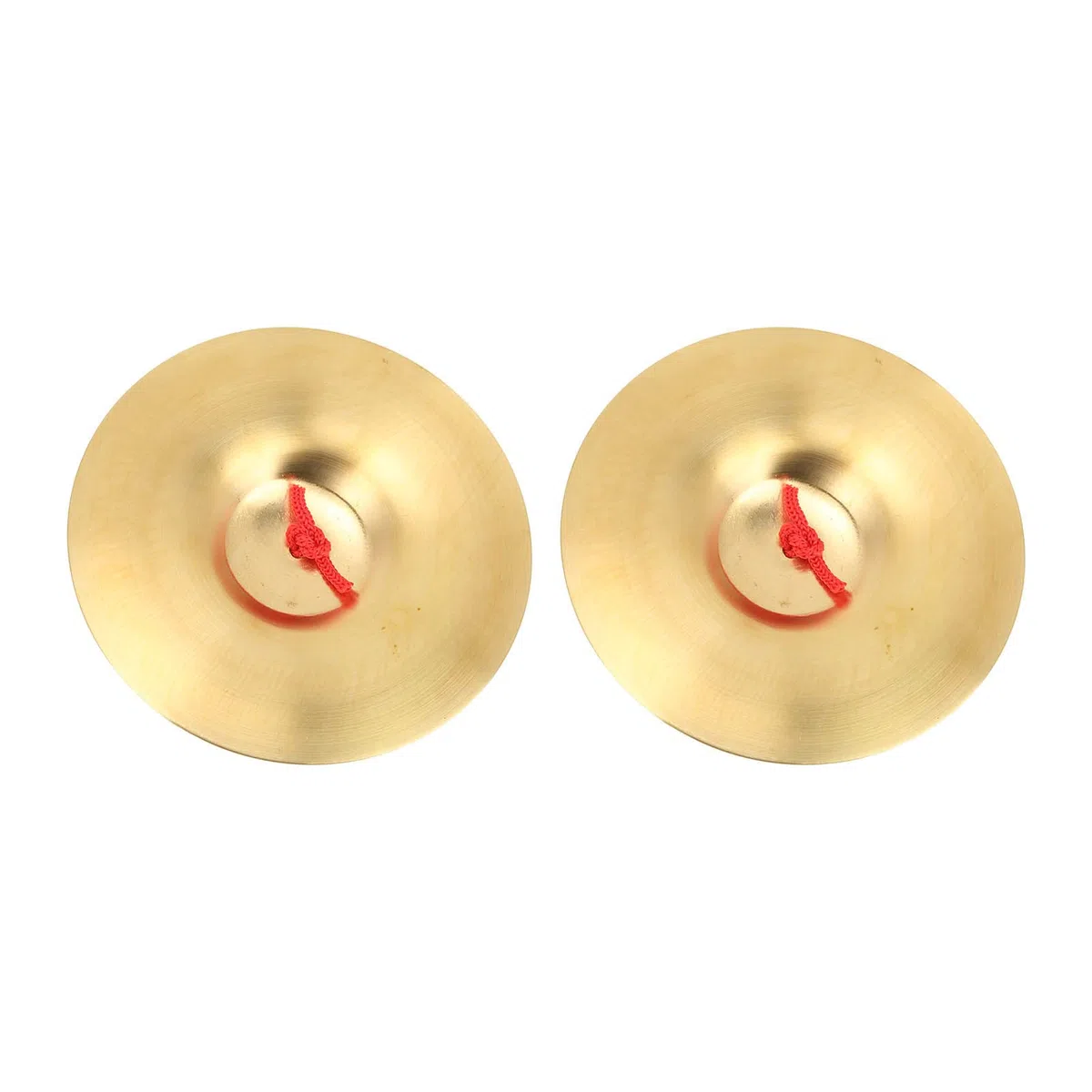 1 Pair Hand Cymbals, 14.7cm/5.79in Mini Marching Cymbals Each with Red Lanyard, Brass Percussion Instrument for Performance Party Beginner Players