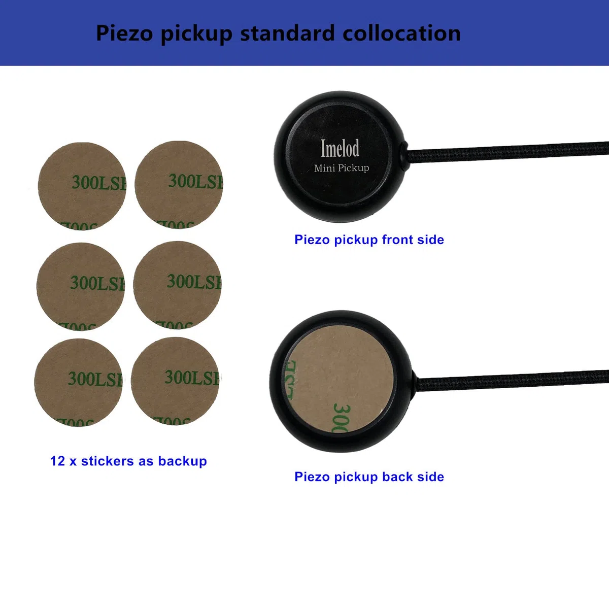 Imelod Kontaktmikrofon Piezo Pickup Violine Mikrofon Pickup Cello Banjo Ukulele Mandoline Gitarre Mikrofon Pickup mit Kabel (3,5 mm)