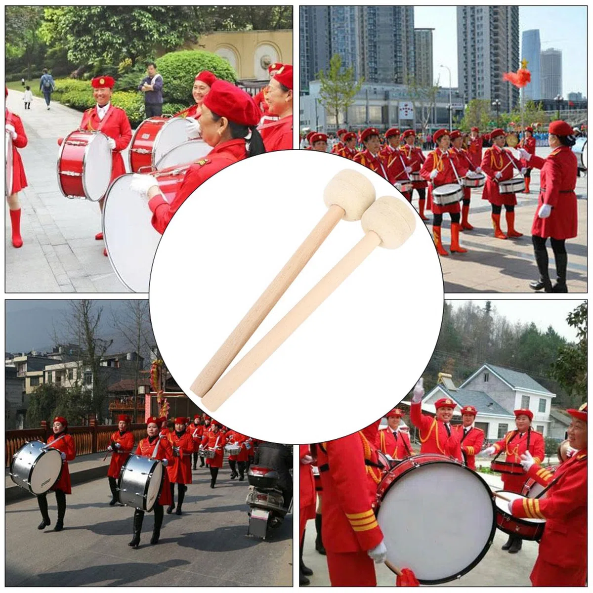 2 Stück Trommelstöcke aus Schaumstoff, Paukenschlägel, Kinder-Hand-Percussion-Trommelstöcke, Holzgriff-Instrumente, Kinder, Studenten, Anfänger, Ahorn-Trommelstöcke