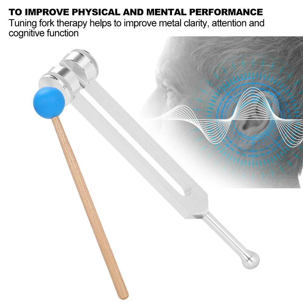 Stimmgabeln mit festen Gewichten, Stimmgabel, Heilstimmgabel OM136.1 Yoga-Stimmgabel aus Aluminiumlegierung Klangheilungstherapie Stimmgabel mit Hammer
